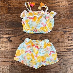 Colorful Fruit Print Baby Outfit
